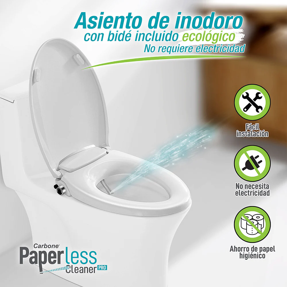 Tapa Para Inodoros Con Función Bidé Ducha Sanitaria Incorporado. Paperless Cleaner Pro