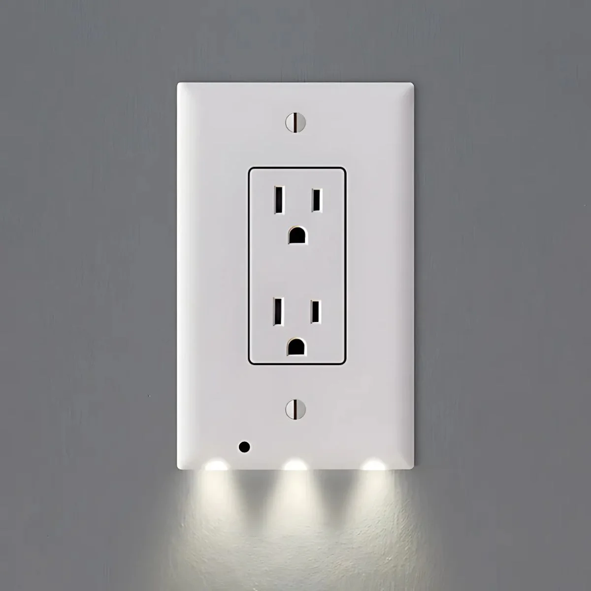 Tapa Plástica De Interruptor O Tomacorriente Con Luz LED. Iluminación Automática. Ideal Para Pasillos Y Dormitorios. Estilo Rectangular. - Image 2