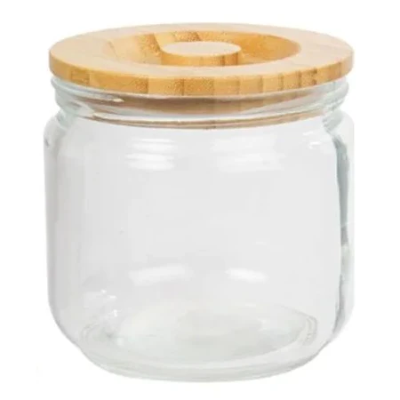 Tarro Frasco De Vidrio Luciano Con Tapa De Madera, 4.25 "De Diámetro X 4.25" De Alto - Image 4