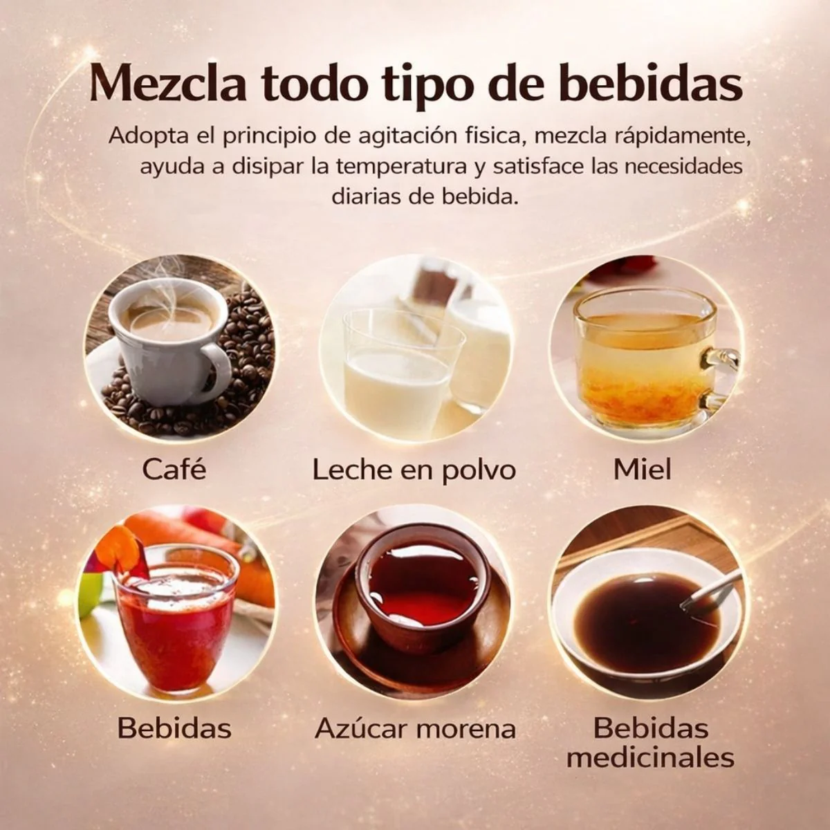 Taza Revolvedora Automática Para Mezclar Bebidas Calientes Con Medición De Temperatura, Color Blanco, 380 Ml, Taza Agitadora - Image 2