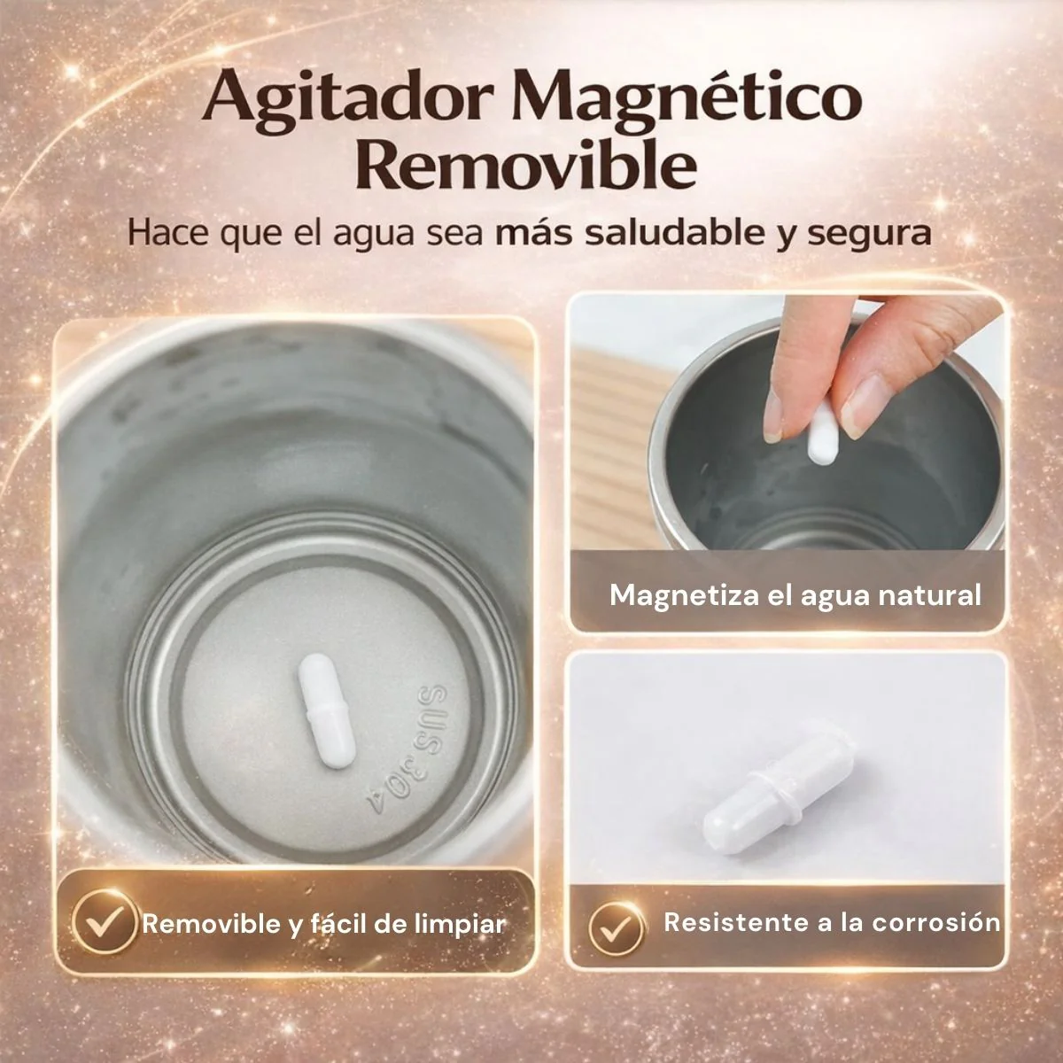 Taza Revolvedora Automática Para Mezclar Bebidas Calientes Con Medición De Temperatura, Color Blanco, 380 Ml, Taza Agitadora - Image 5
