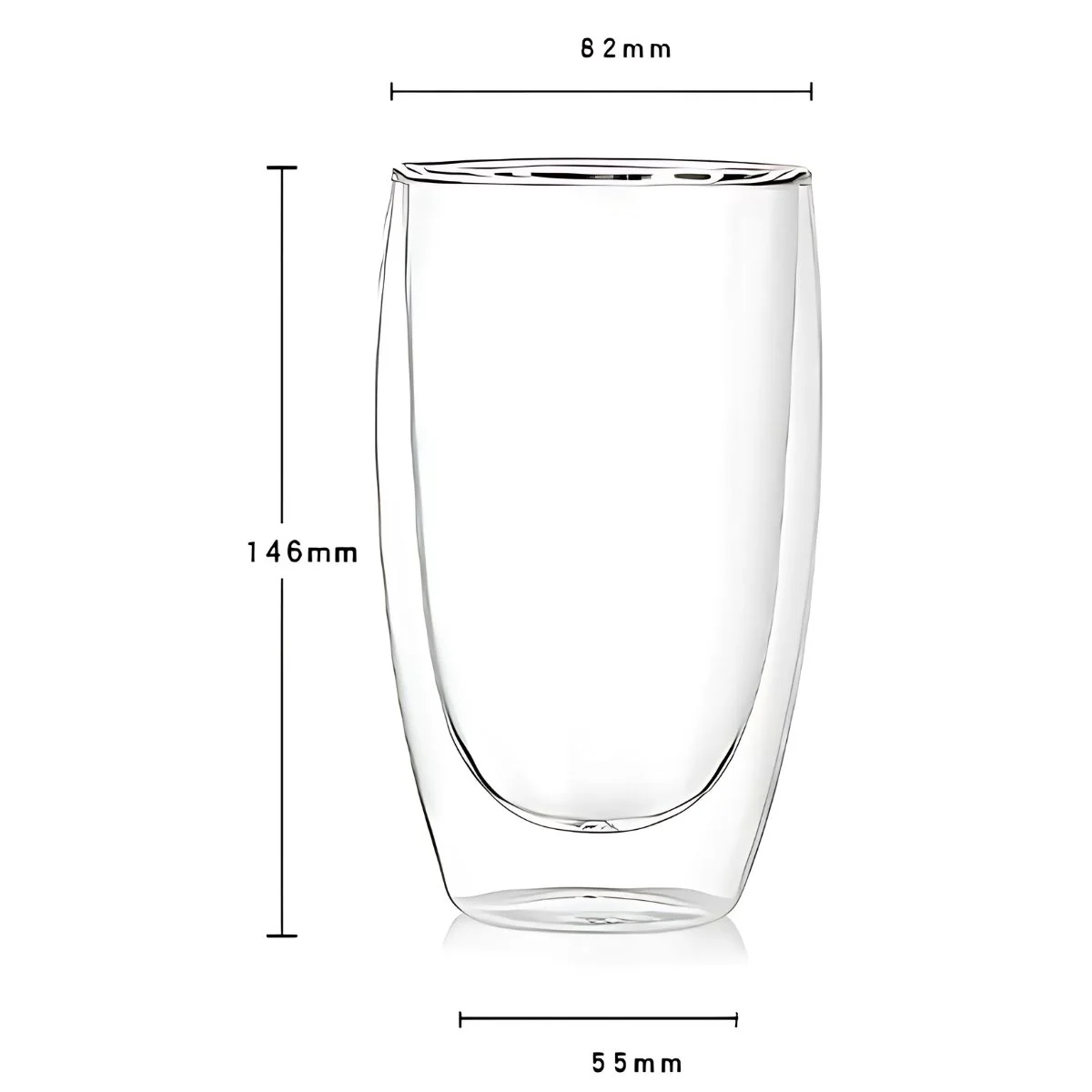 Tazas Vasos De Vidrio Con Doble Pared 450 Ml (15.2 Oz). Para Café, Té, Cervezas O Bebidas Frías Y Calientes. (Set De 2 Piezas) - Image 3