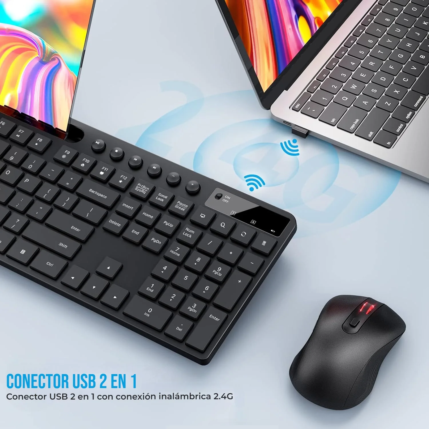 Teclado Y Mouse Inalámbricos Compatible Con Windows, Macbook Y Laptop Color Negro. - Image 5