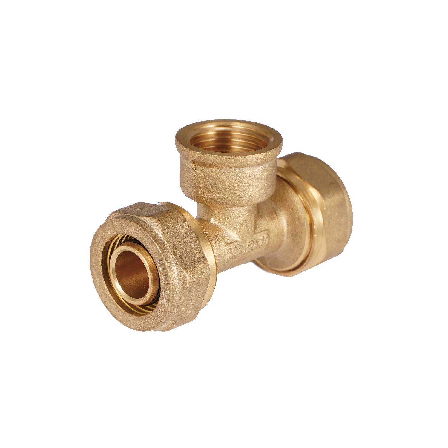 Tee De Compresión Hembra 3/4" (20 Mm X 20 Mm X H3/4") En Latón. Conector De 3 Vías Para Agua Y Gas. - Image 2
