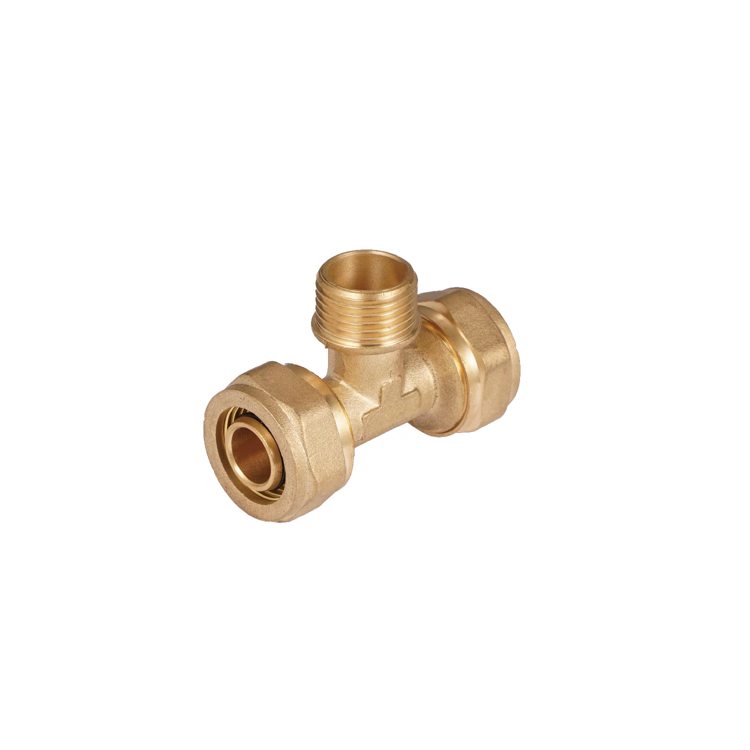 Tee De Compresión Macho 1/2" (16 Mm X 16 Mm X M1/2") En Latón. Conector De 3 Vías Para Agua Y Gas. - Image 2