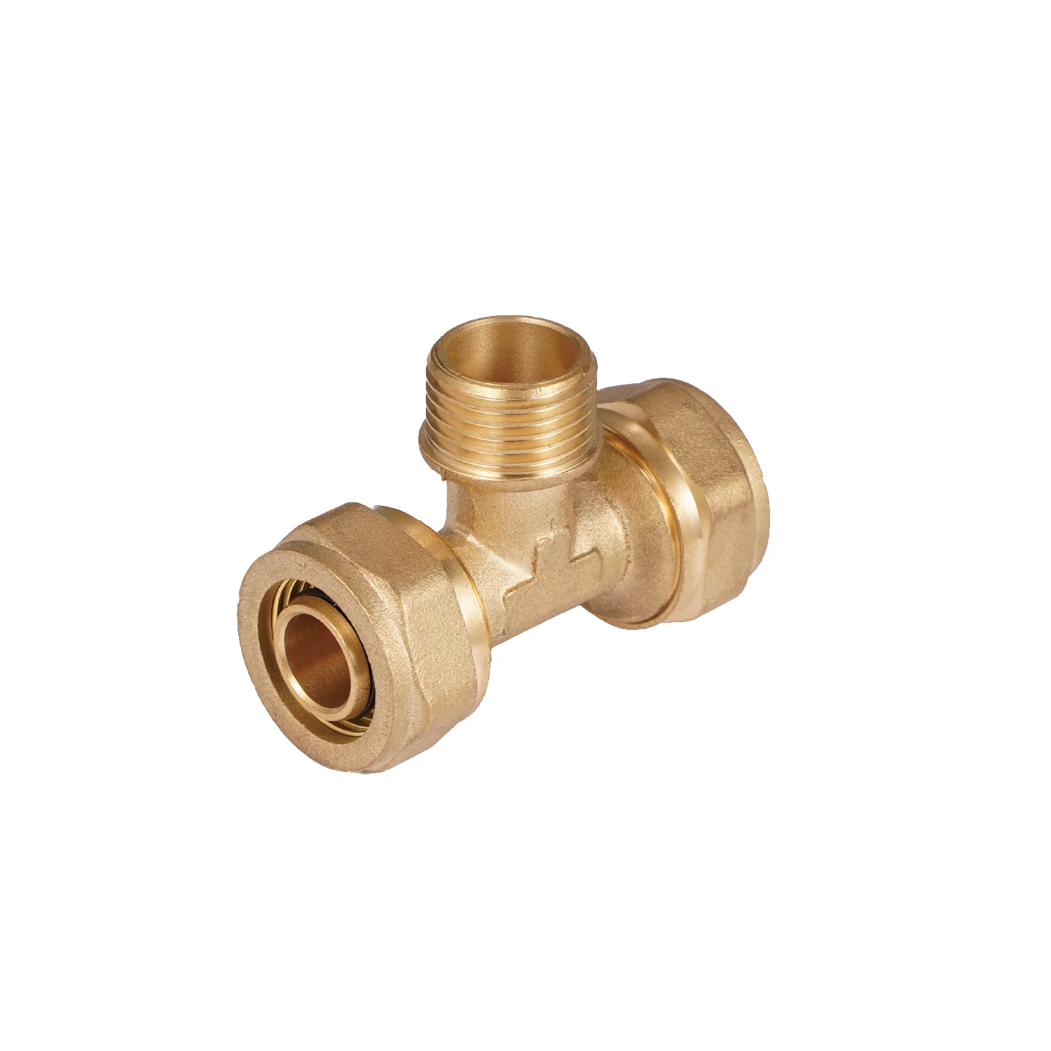 Tee De Compresión Macho 3/4" (20 Mm X 20 Mm X M3/4") En Latón. Conector De 3 Vías Para Agua Y Gas. - Image 2