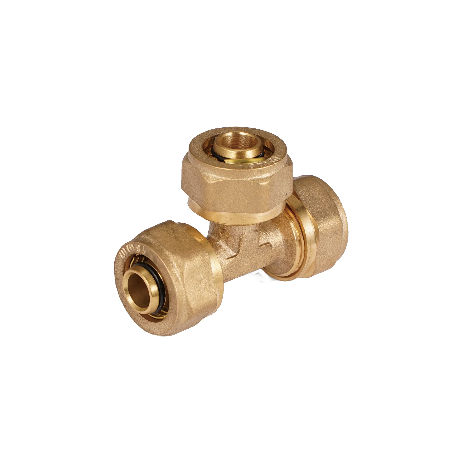 Tee De Compresión Recta 1/2" (16 Mm X 16 Mm X 16 Mm) En Latón. Unión De 3 Vías Para Agua Y Gas. - Image 2