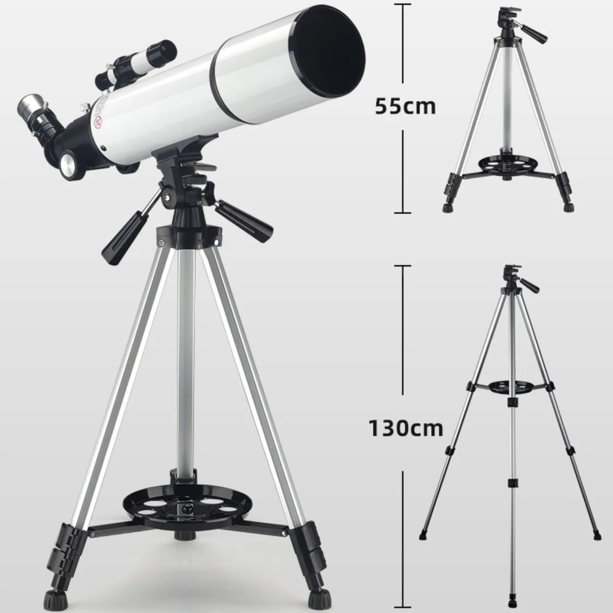Telescopio Astronómico 80Mm Distancia Focal 600Mm De Alta Potencia Con Trípode Ajustable, Lentes 6Mm 10Mm 25Mm Y Barlow 3X, Pantalla HD Wifi Con  Filtro Solar Y Lunar - Image 4
