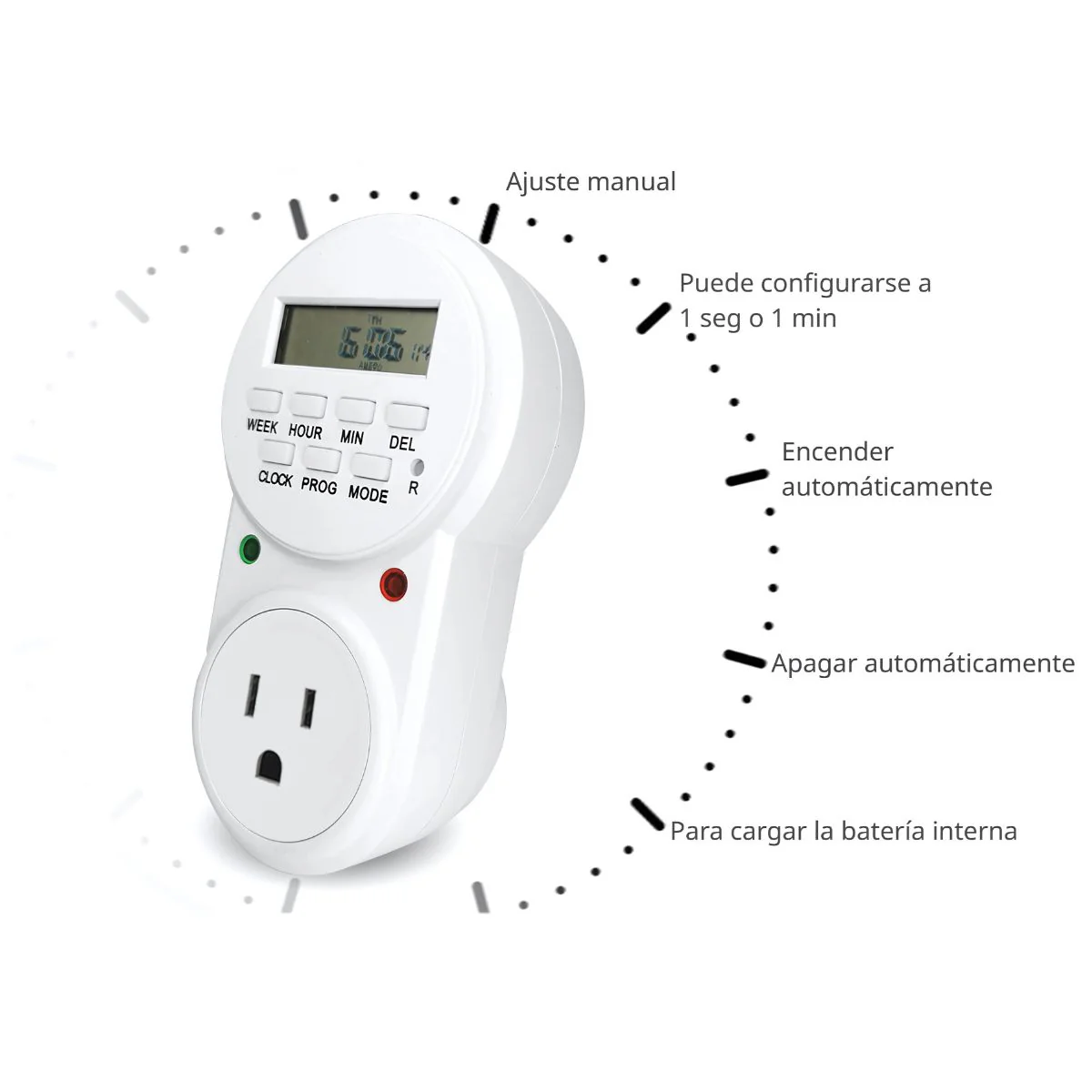 Temporizador Digital Programable Por 7 Días, Tomacorriente Dual Timer Reloj Apagado Automático. Timer - Image 2