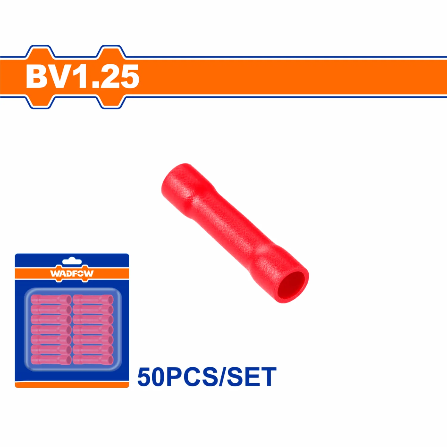 Terminales Conectores Para Cables Eléctricos BV1.25 Set 50 Pzas Color Rojo Crimpado Eléctrico.