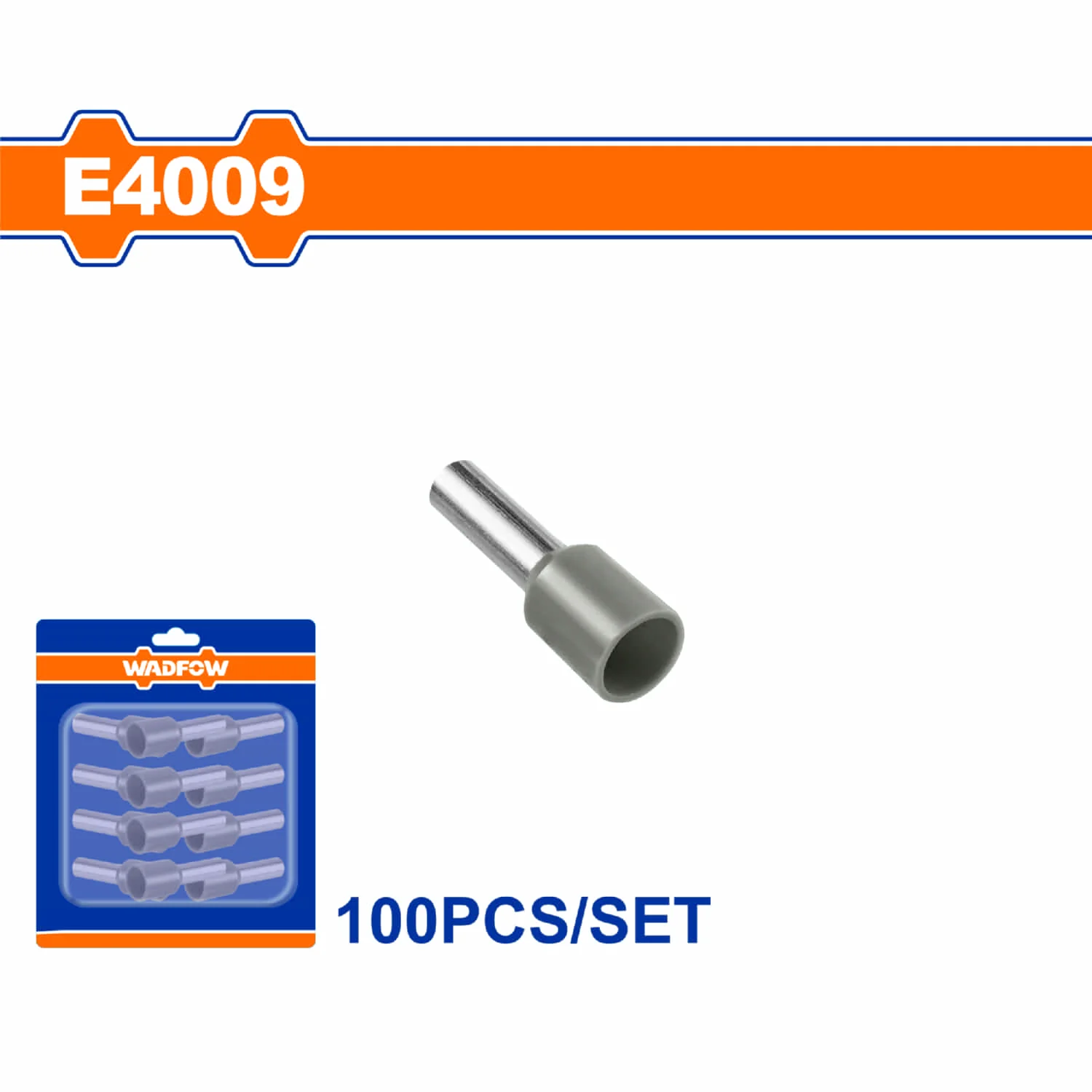 Terminales Conectores Para Cables Eléctricos E4009 Set 100 Pzas Color Gris Crimpado Eléctrico.