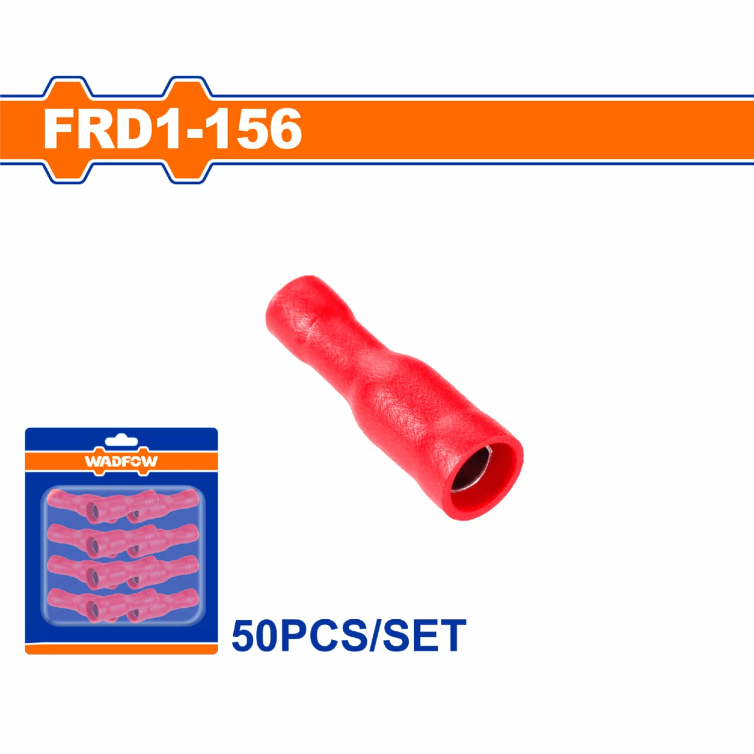 Terminales Conectores Para Cables Eléctricos FRD1-156 Set 50 Pzas Color Rojo Crimpado Eléctrico.