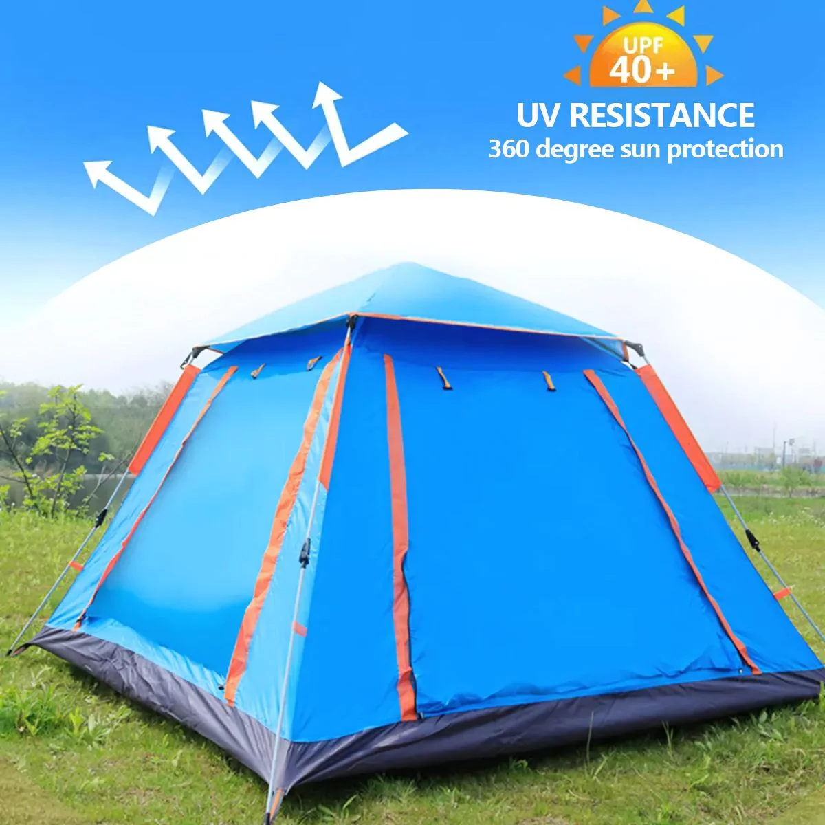 Tienda De Acampar Para 3-4 Personas. Tienda De Campaña Impermeable 215X215x142cm. Ideal Para Exteriores Y Camping. - Image 4
