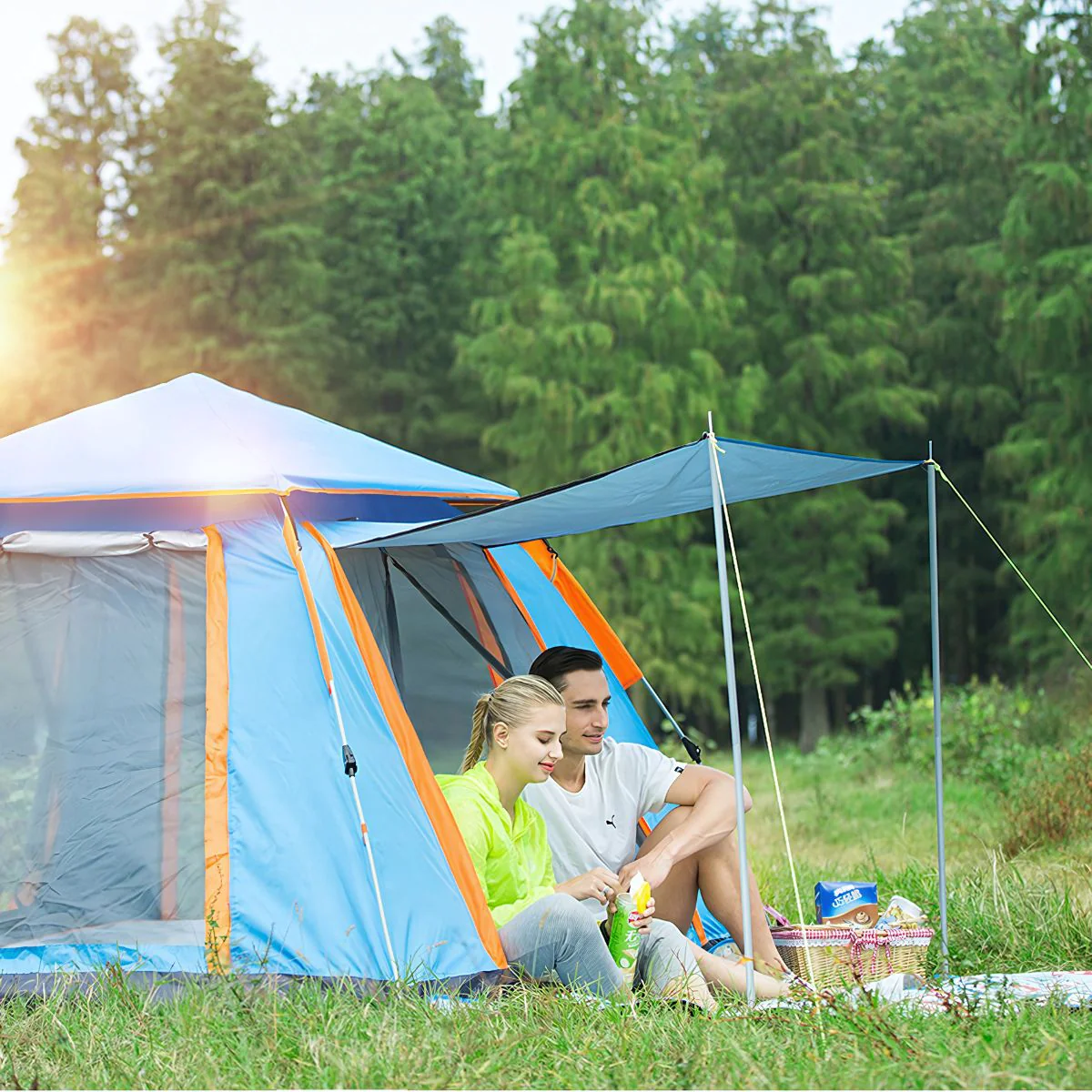 Tienda De Acampar Para 3-4 Personas. Tienda De Campaña Impermeable 215X215x142cm. Ideal Para Exteriores Y Camping. - Image 6