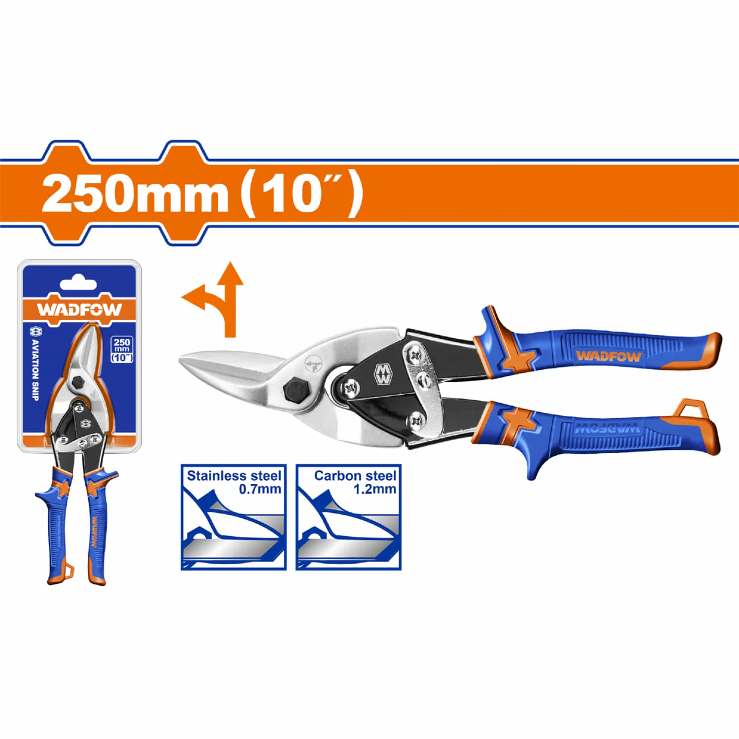 Tijera De Aviación 10" Corte Izquierdo. Espesor Máx. De Corte. Acero Al Carbono ≤1,2 Mm Cortachapa