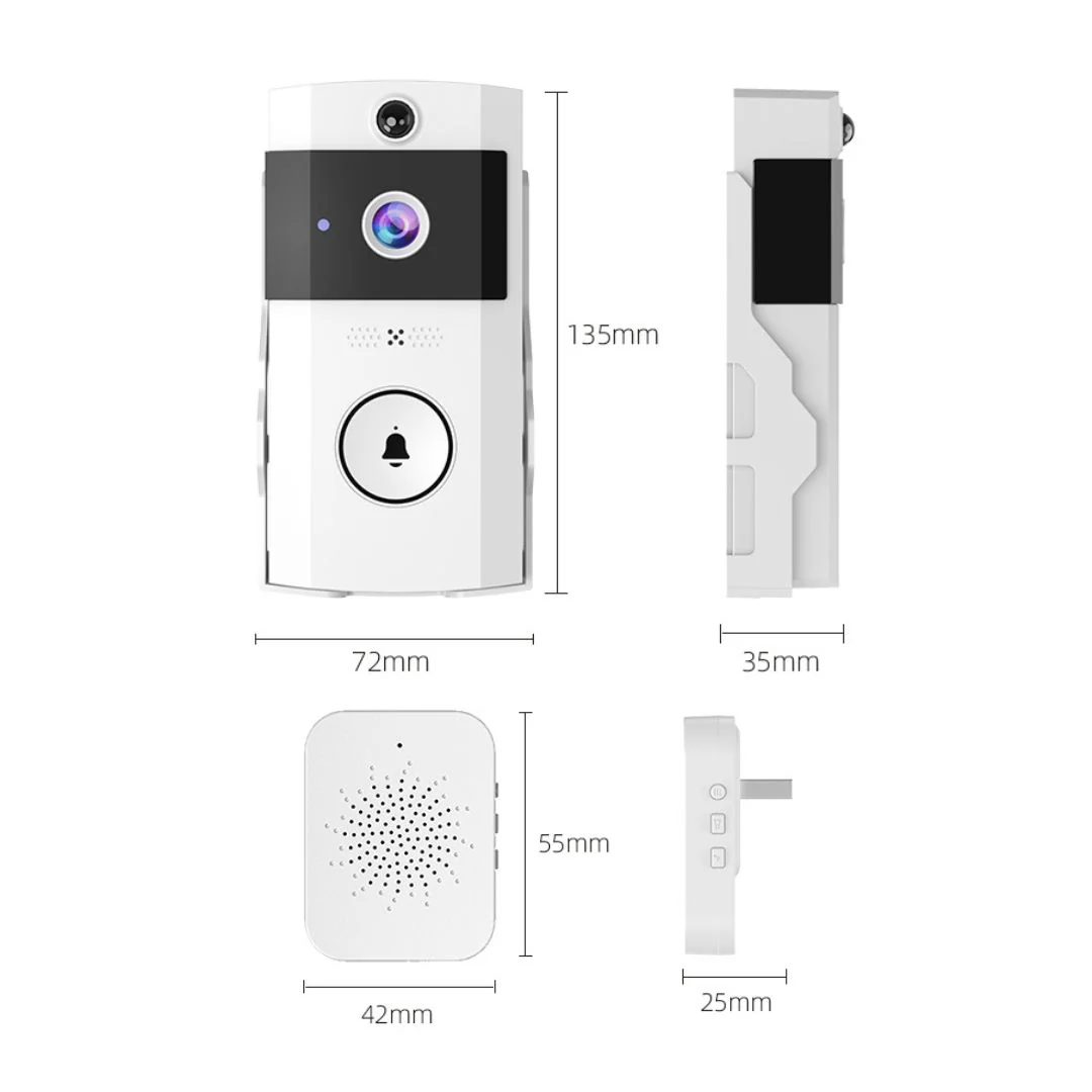 Timbre Inteligente Con Video Y Visión Nocturna Infrarroja. Intercomunicador Bidireccional Con Camara Y Detección De Movimiento (3600Mah). - Image 2
