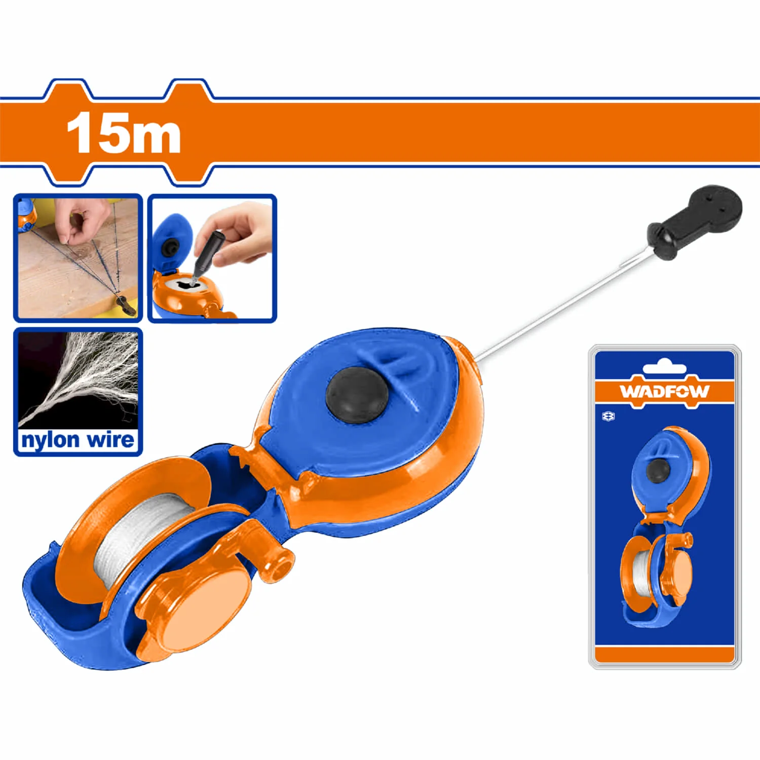 Tira Línea De Nailon 15M Ancho 0.5Mm Chalk Line Tiza Hilo