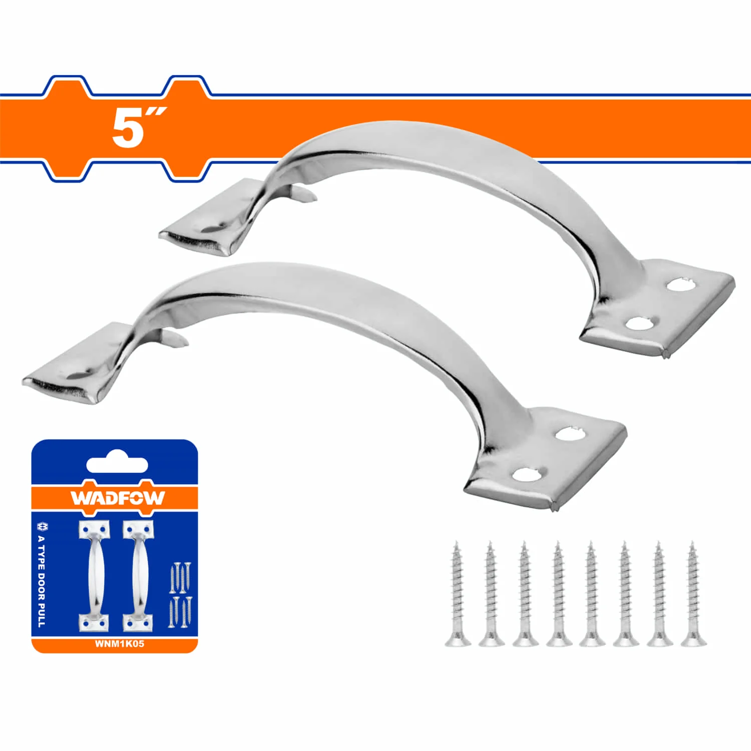 Tirador De 5" De Superficie Cromada Para Puertas. Manija De Puerta Tipo A.