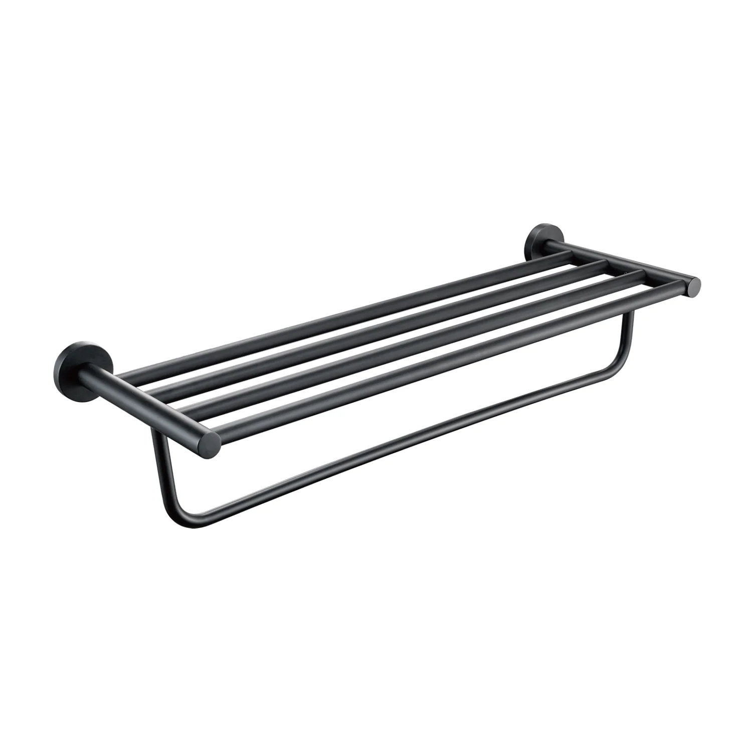 Toallero Repisa De Pared Para Baño. Acero Inoxidable Y Zinc. Color Negro. - Image 2