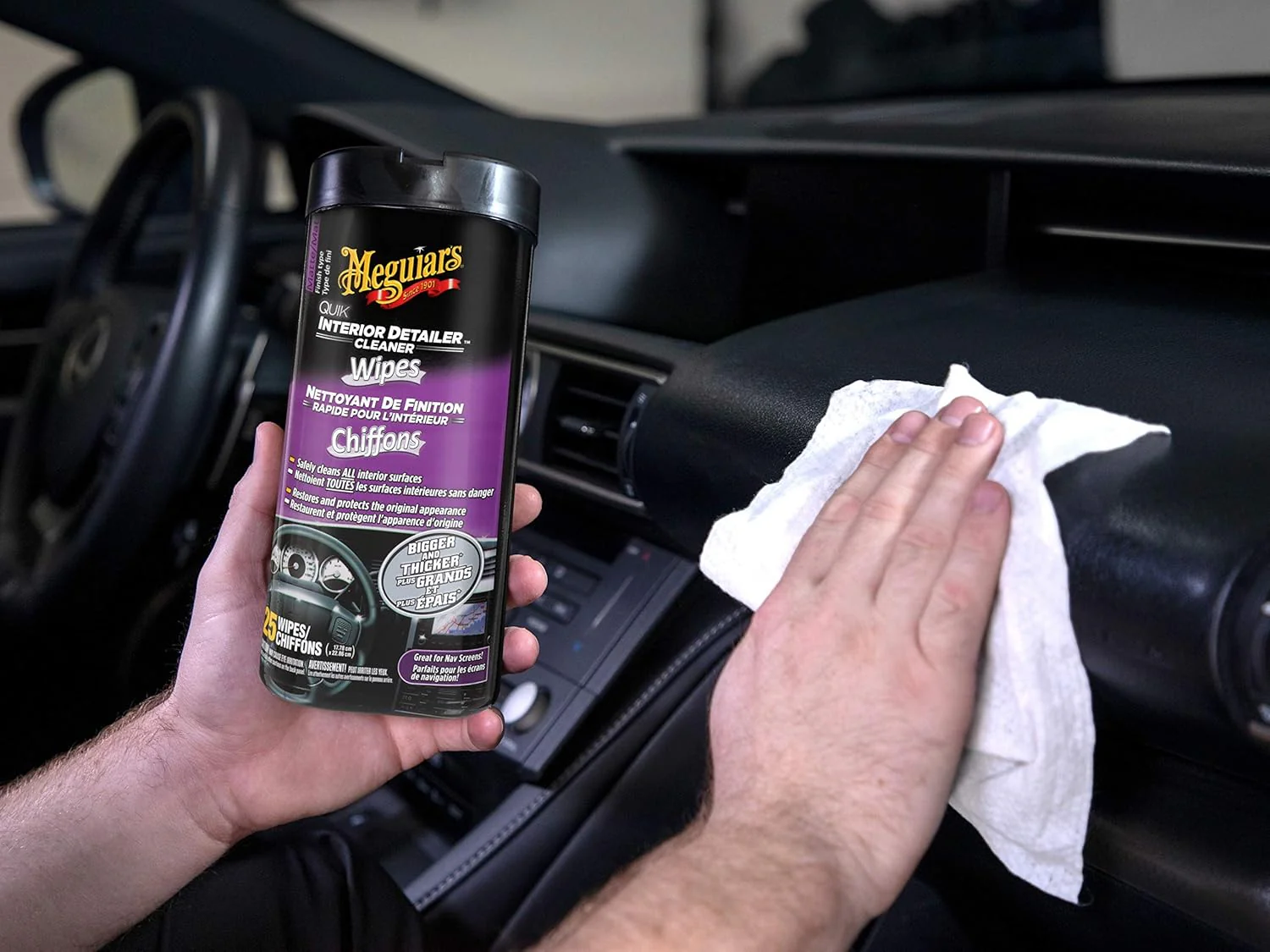 Toallitas Wipes De Limpieza Para Interior Del Auto Pack De 25 Und. Meguiars