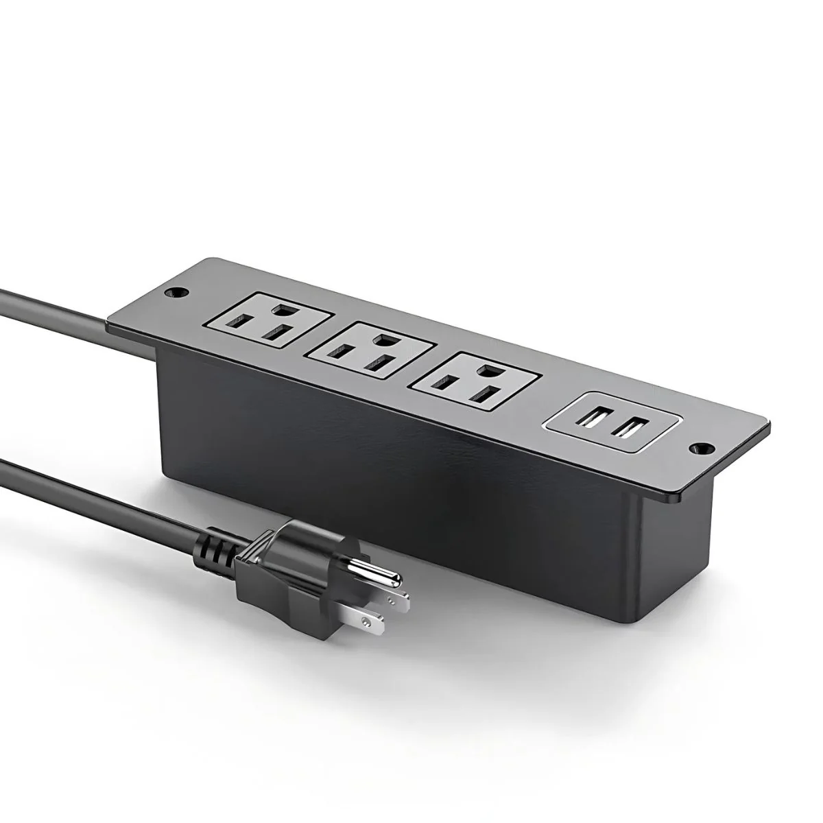 Tomacorriente Empotrable Extension Con 3 Salidas Y 2 Puertos USB. Extensión Eléctrica. Regleta Oculta Para Muebles. - Image 2