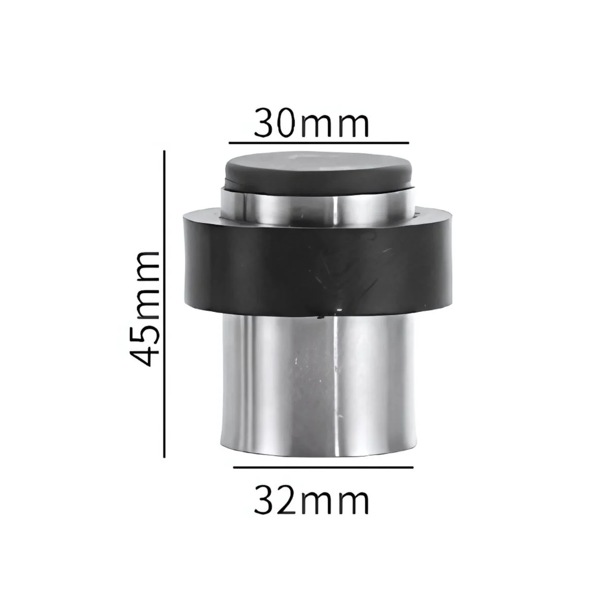Tope Para Puertas 32 Mm 1 1/4" Acero Inoxidable. Amortiguador De Impacto Con Fijación Adhesiva O Atornillable.