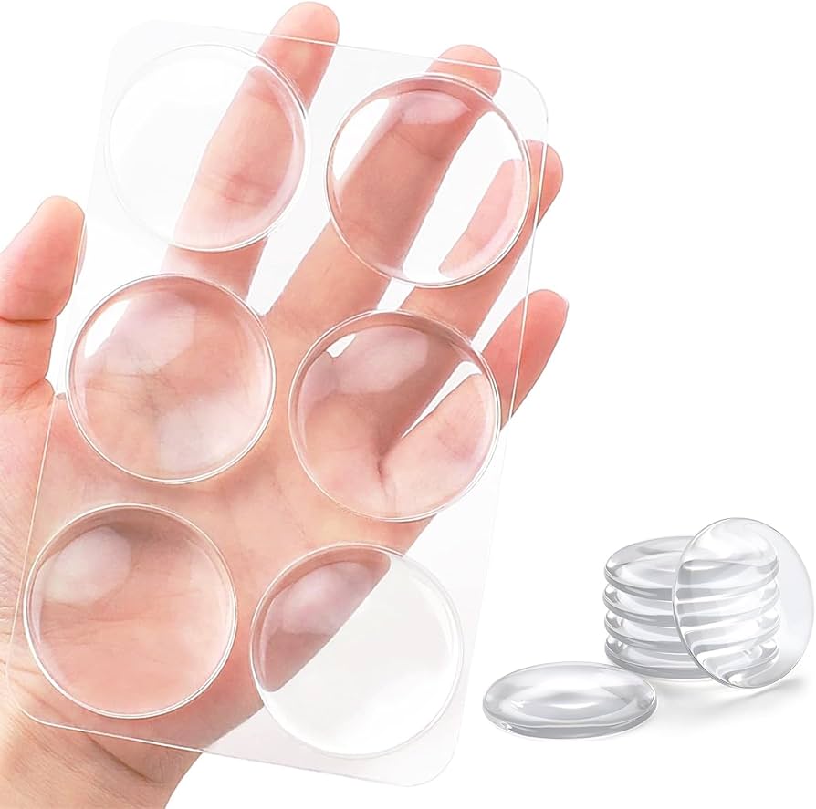 Tope Protector De Manija Puerta Pared Almohadillas Protectoras Autoadhesivas Circulares Piso Y Topes. 4Cm/0.8Cm (Set De 12 Piezas) Bumpers Suaves