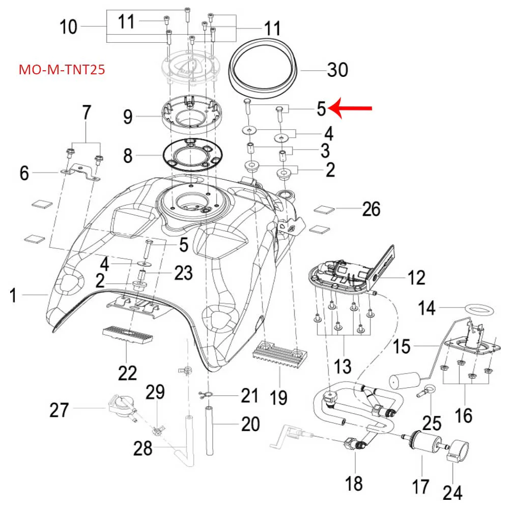 Tornillo M6x35 (K-BLADE125 / RKG150 / TNT150 / TNT25 / ZAFFERANO / TRK251 / LEONCINO250 / TRK502X) - Image 2