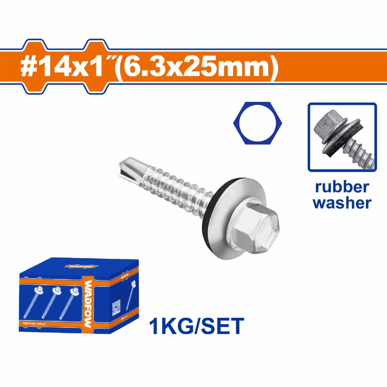Tornillos Para Techo Hexagonales #14X1" Autotaladrante Con Arandela De Goma. Zincado. Punta De Broca Se Vende Por Caja 1Kg