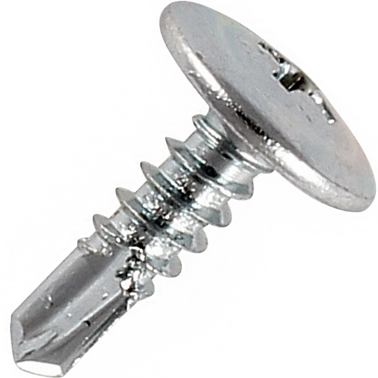 Tornillo Punta Broca Zinc #8X13mm. Phillips Cabeza Plana Ancha Truss. Caja De 1000 Pcs