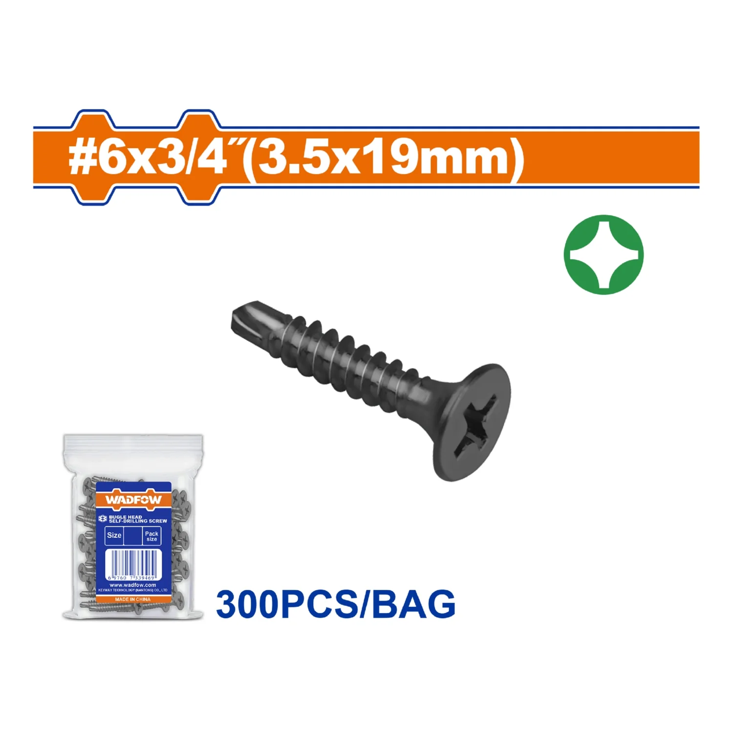 Tornillos Autoperforantes Phillips. Cabeza Avellanada. Fosfatizado. - Image 3