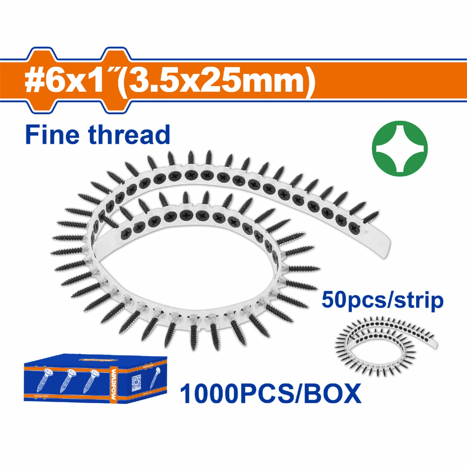 Tornillos En Tira Para Drywall Rosca Fina. Fosfatizado. Phillips Cabeza Bugle - Image 2