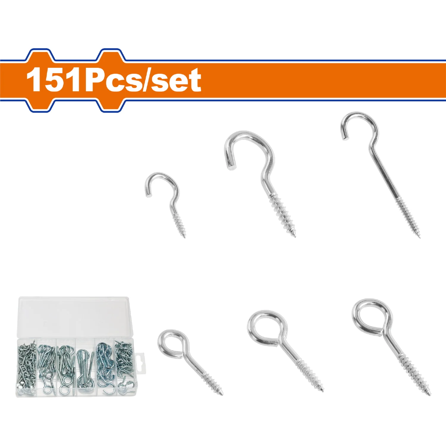 Tornillos Gancho Surtidos (Tornillos De Ojo, Tornillos De Gancho) (151 Piezas) Se Vende En Kit. Ganchos Para Colgar - Image 2
