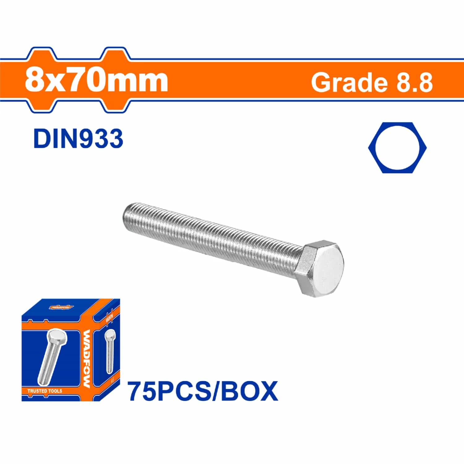 Tornillos Hexagonales Rosca Completa. Grado 8.8 Galvanizado. DIN 933 Pernos Hexagonales - Image 11
