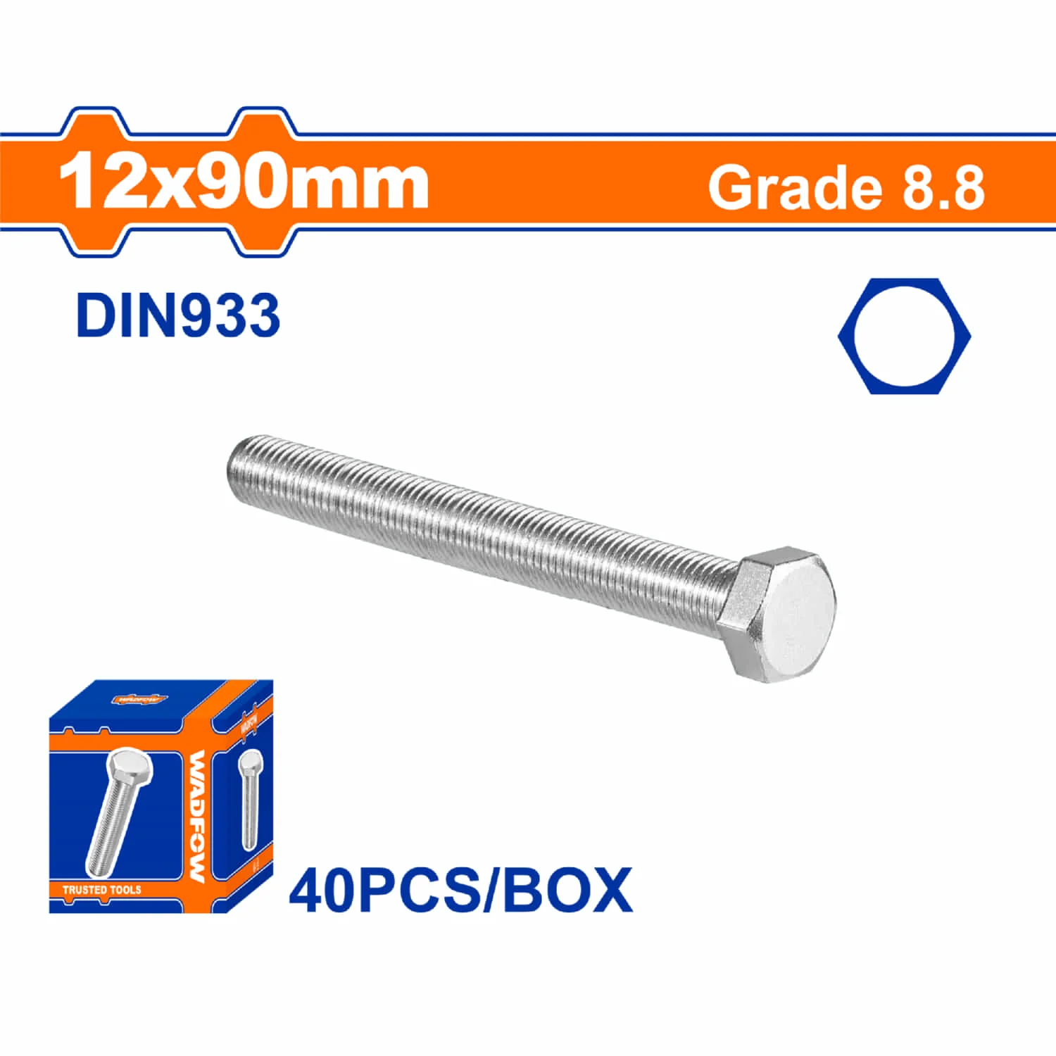 Tornillos Hexagonales  Rosca Completa. Grado 8.8 Galvanizado. Pernos Hexagonales. DIN 933 - Image 12