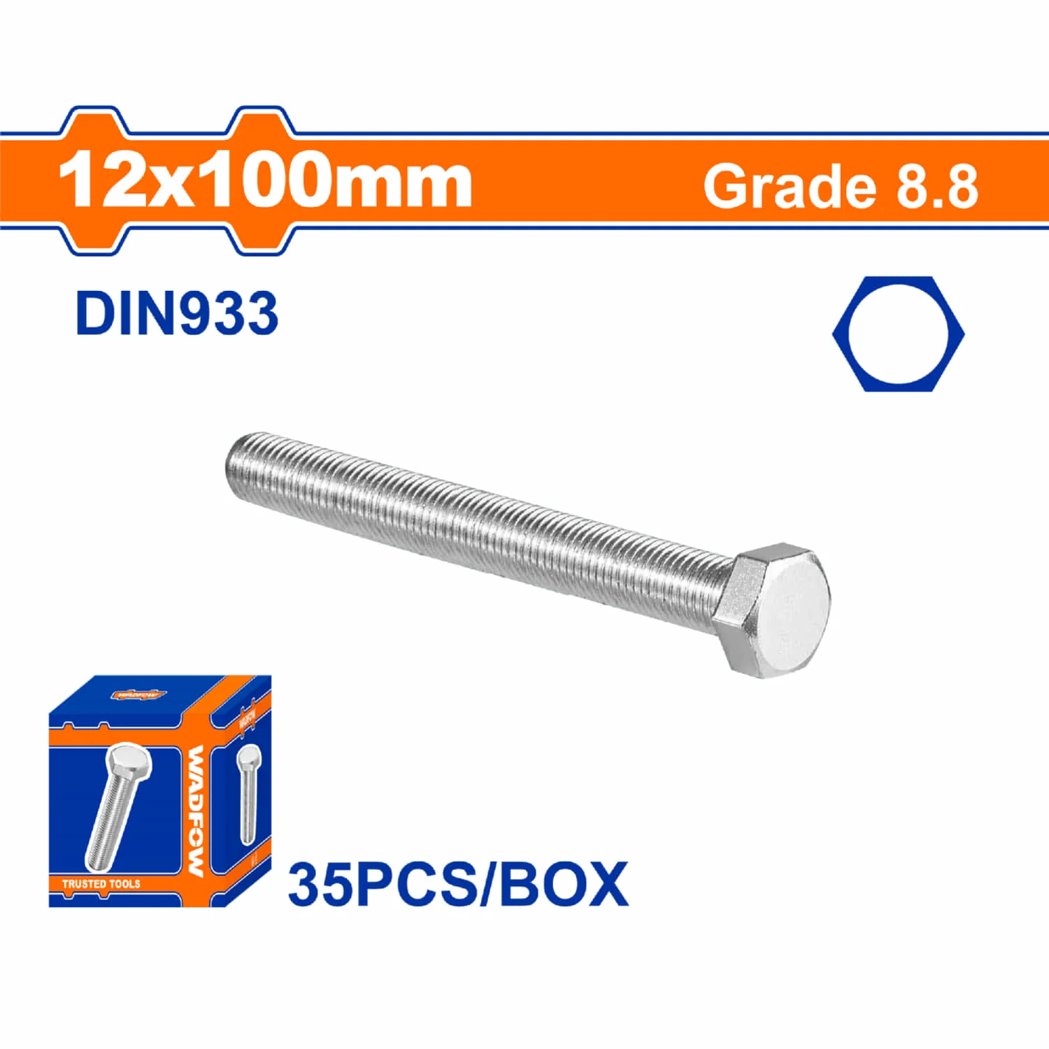 Tornillos Hexagonales  Rosca Completa. Grado 8.8 Galvanizado. Pernos Hexagonales. DIN 933 - Image 14