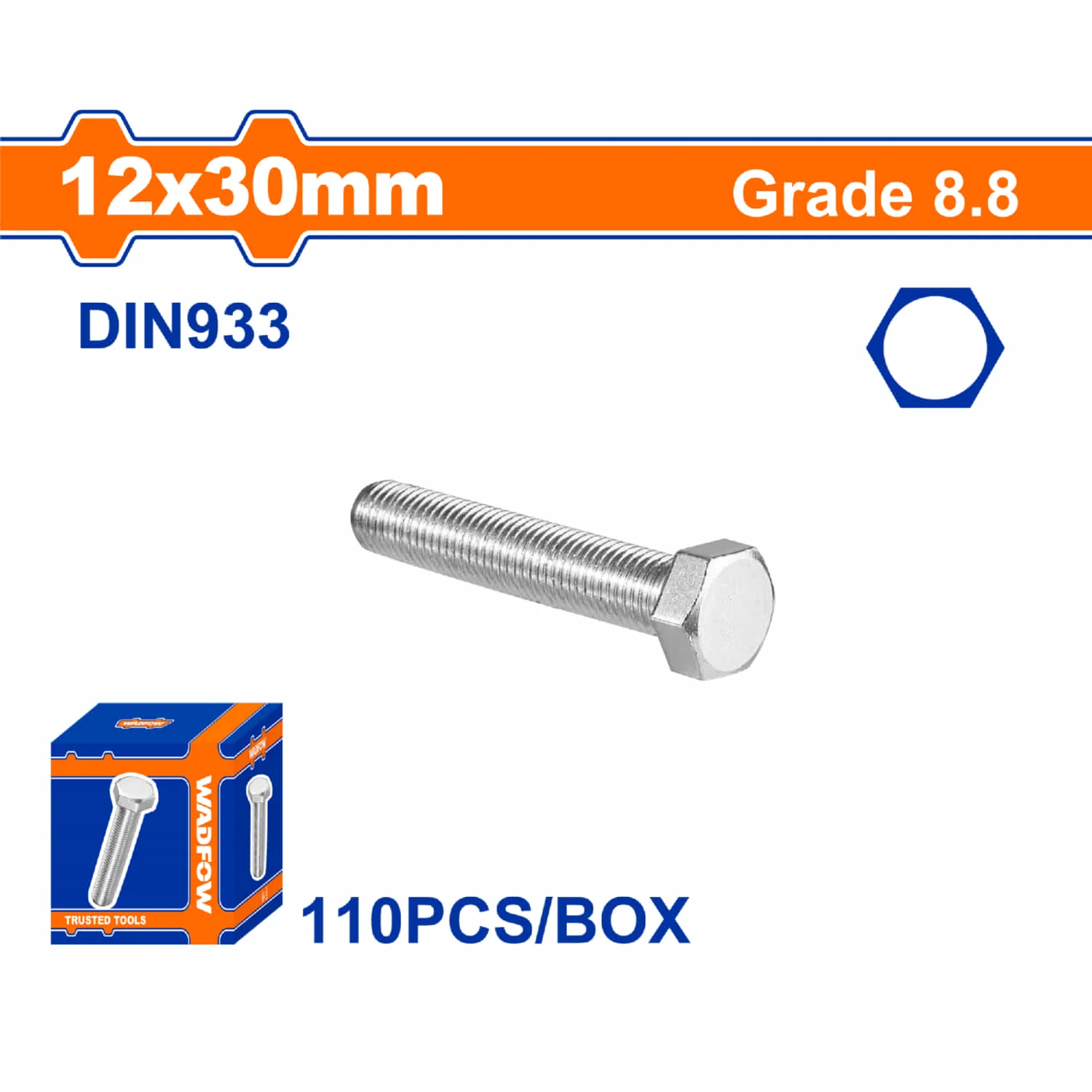 Tornillos Hexagonales  Rosca Completa. Grado 8.8 Galvanizado. Pernos Hexagonales. DIN 933 - Image 4