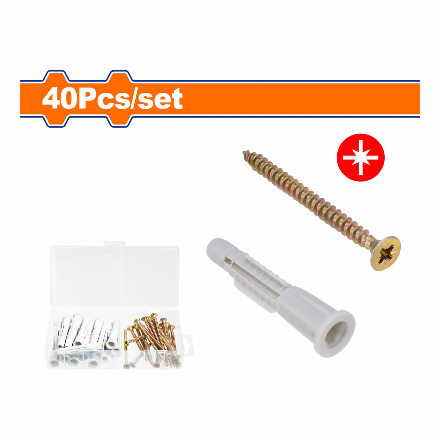 Tornillos Para Aglomerado 5X80mm (20 Pzas) Y Anclajes De Plástico 10X62mm (20 Pzas). Acero Al Carbono Galvanizado. Pozidrive. Set De 40 Piezas. Madera Comprimida. - Image 2