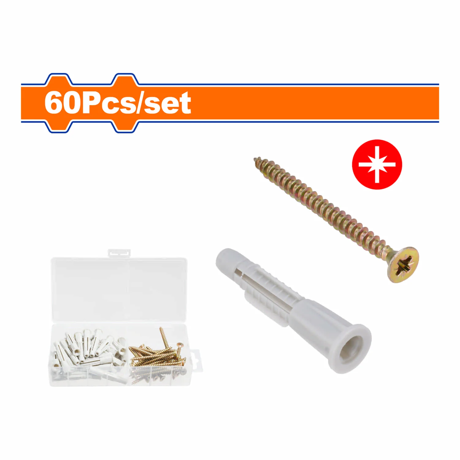 Tornillos Para Aglomerado 5X60mm (30 Pzas) Y Anclajes De Plástico 8X52mm (30 Pzas) , Acero Galvanizado, Pozidrive  Set De 60 Piezas. Madera Comprimida. - Image 2