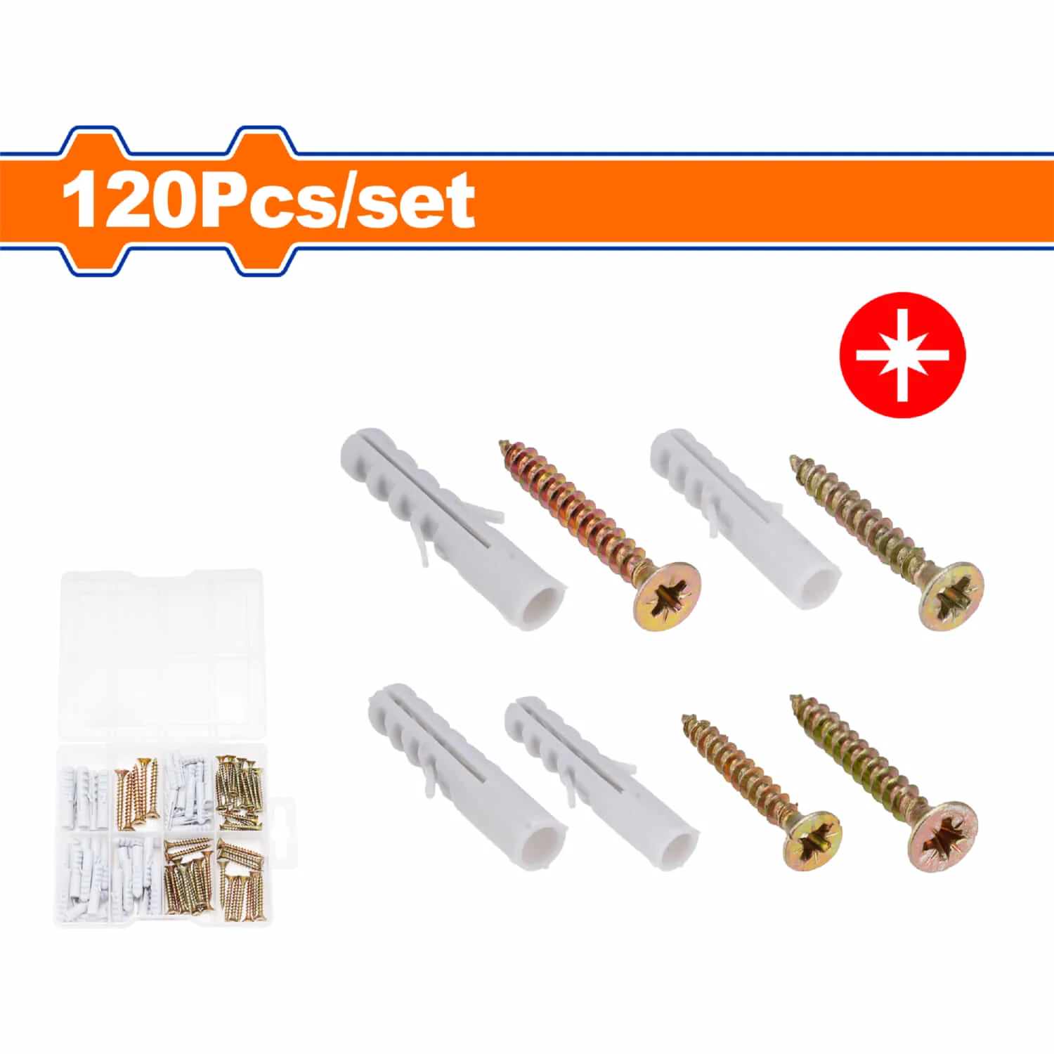 Tornillos Para Aglomerado Y Tacos De Plástico. Pozidrive. Galvanizado. 120 Piezas.