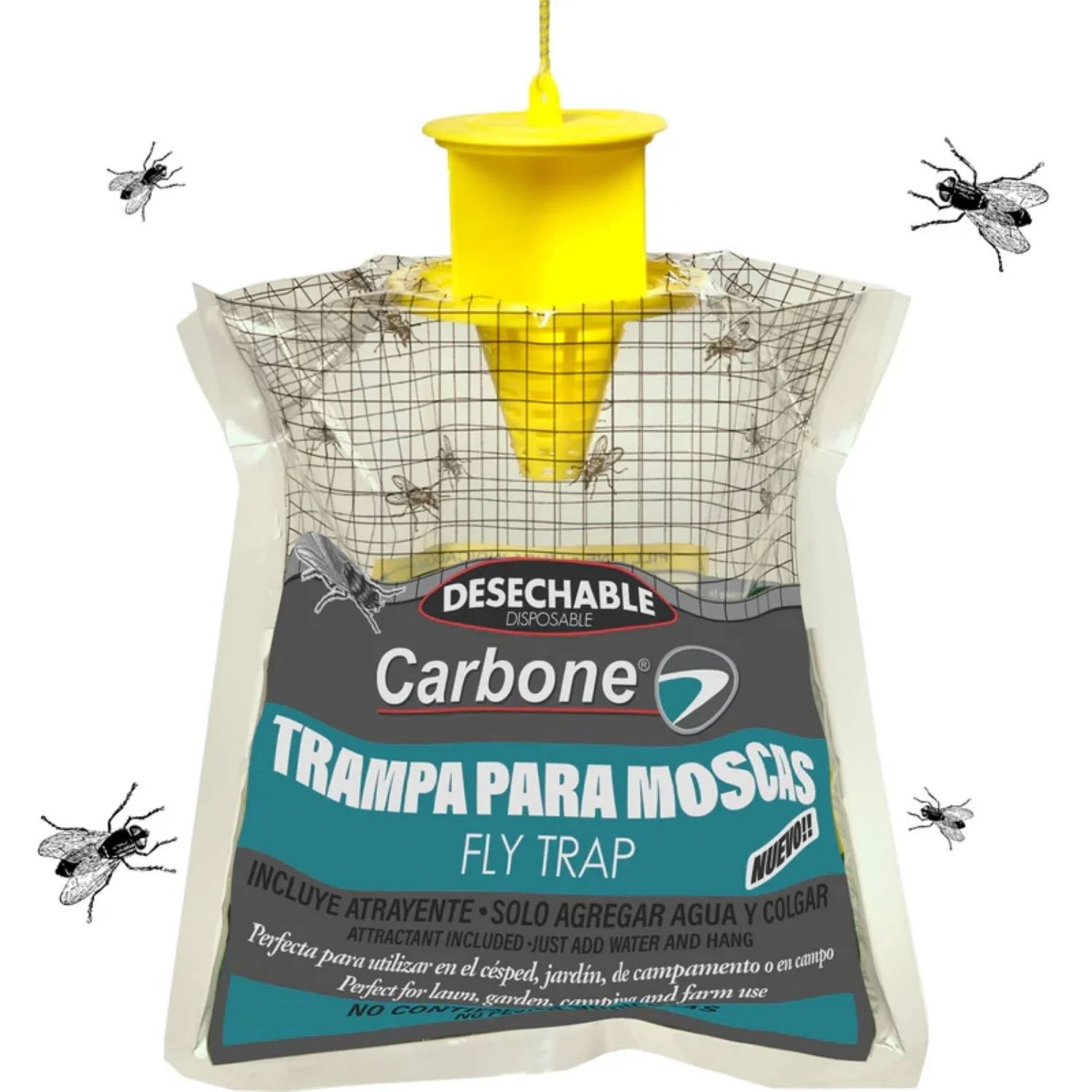 Trampa Para Moscas Desechable. Incluye Atrayente. Solo Aplica Agua Y Cuelga. Atrapamoscas - Image 3