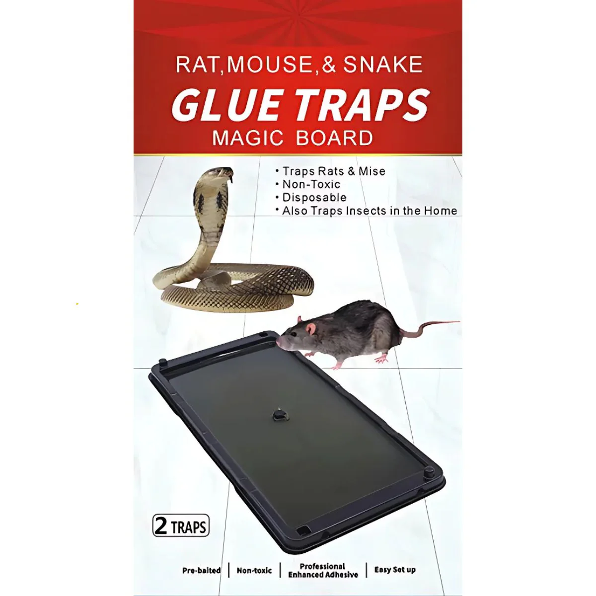 Trampas Adhesivas Para Ratas, Ratones. (2 Unidades) Trampa Para Roedor. Control De Plagas.