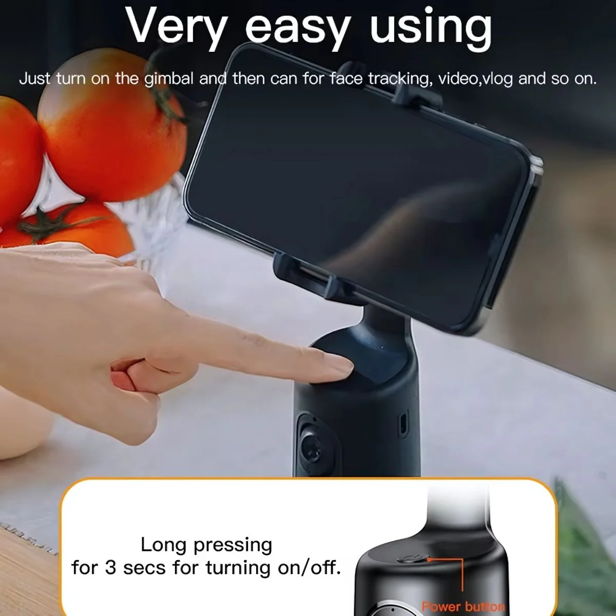 Trípode Inteligente Con Seguimiento Facial 360°. Auto Rotación Y Control Por Gestos. Ideal Para Vlogs O Videollamadas. Para Celular - Image 3