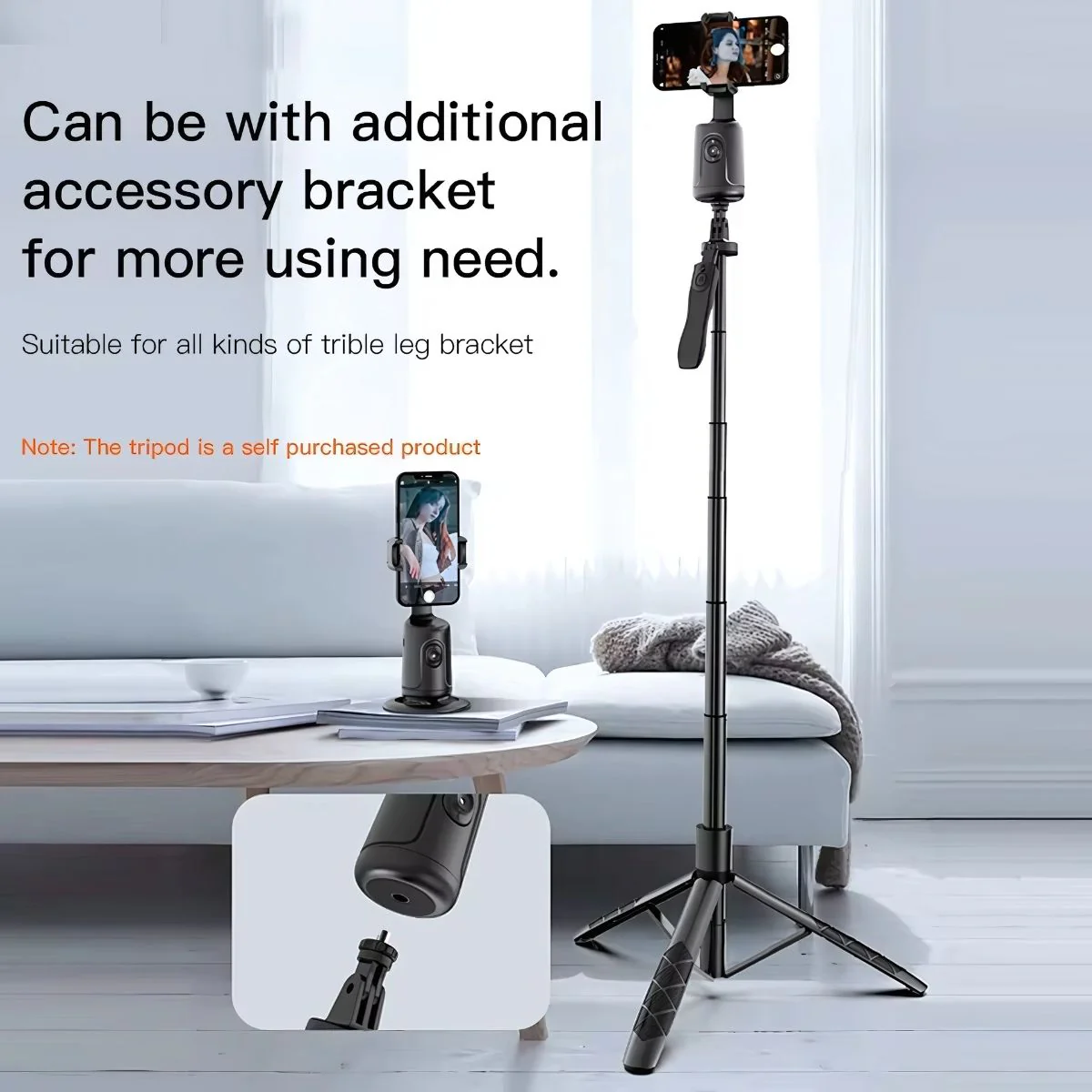 Trípode Inteligente Con Seguimiento Facial 360°. Auto Rotación Y Control Por Gestos. Ideal Para Vlogs O Videollamadas. Para Celular - Image 5