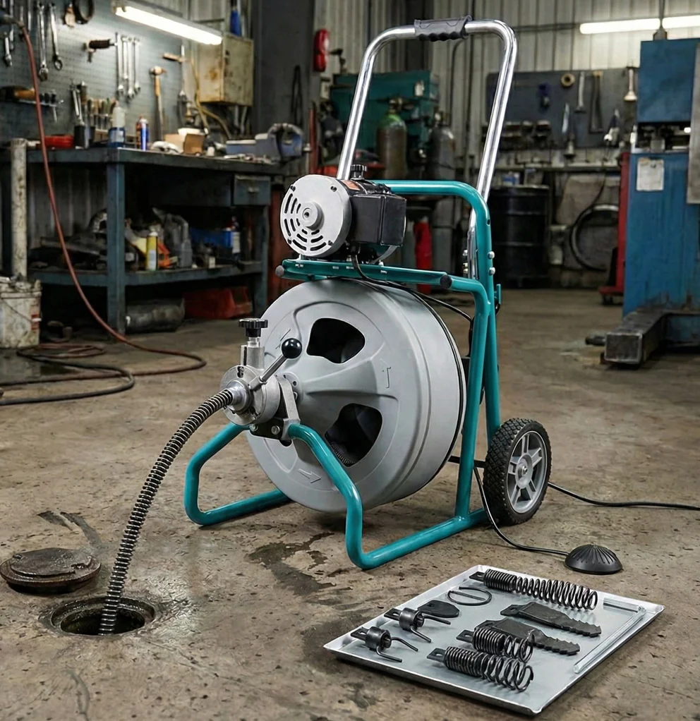 Trompo Electrico Destapa Cañerias Destapador De Drenaje (100Pies-1/2") 12.7Mmx30m 110V/60Hz