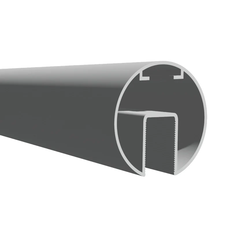Tubo Redondo Pasamanos Aluminio Ranurado Diametro 63.5 Mm Largo 5.85M Anodizado Natural Silver