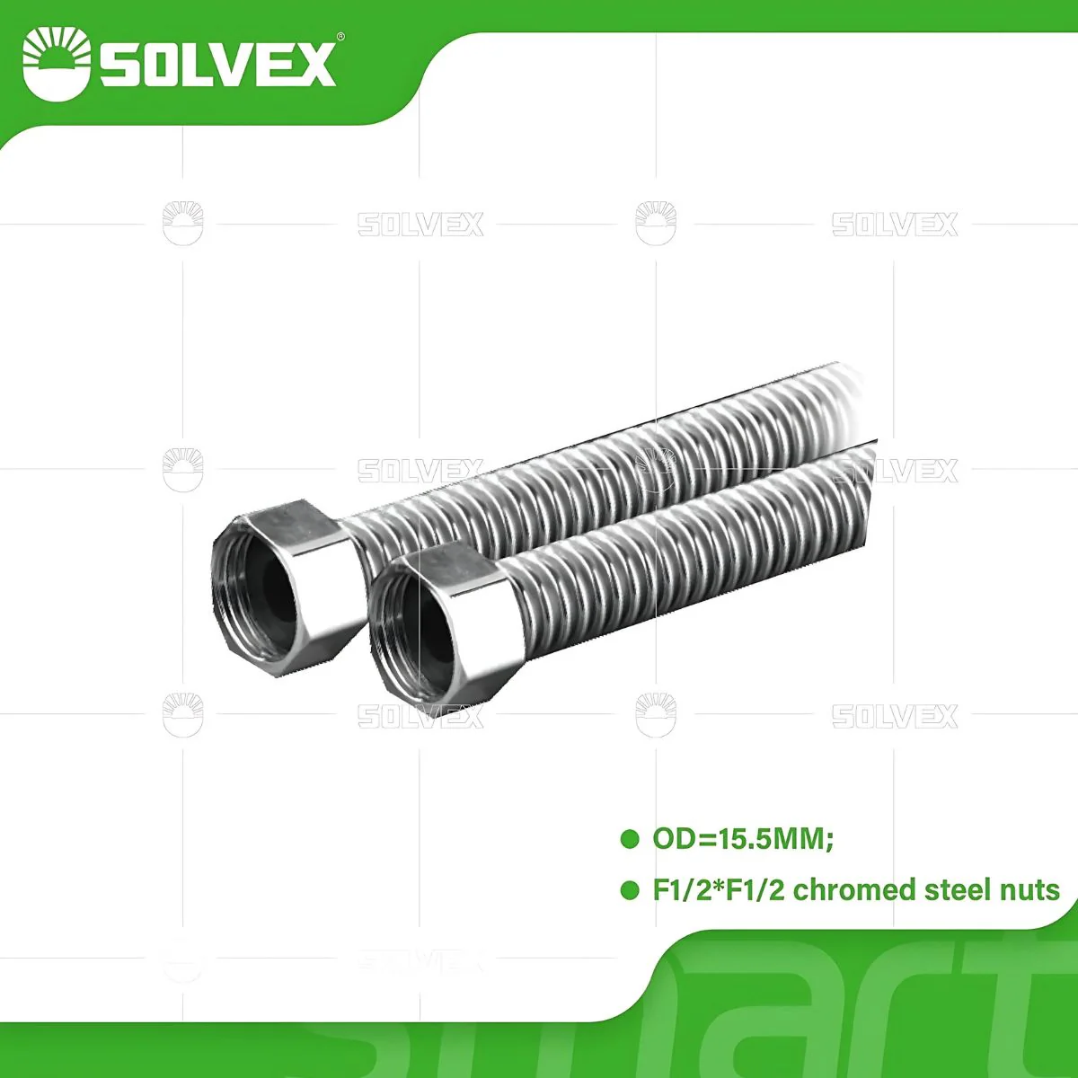 Tubos De Abasto Mangueras Corrugadas Flexibles. Acero Inoxidable Con Tuercas Cromadas H1/2'' X H1/2''.