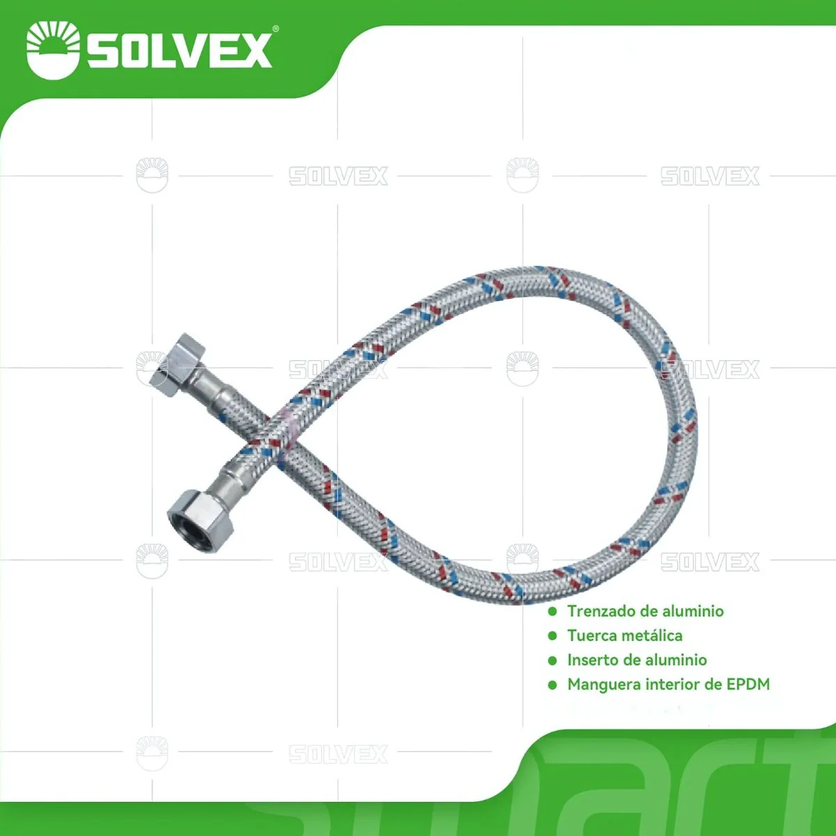 Tubos De Abasto Mangueras Flexibles De Aluminio Trenzado Con Tuercas Metálicas H1/2'' X H1/2''.