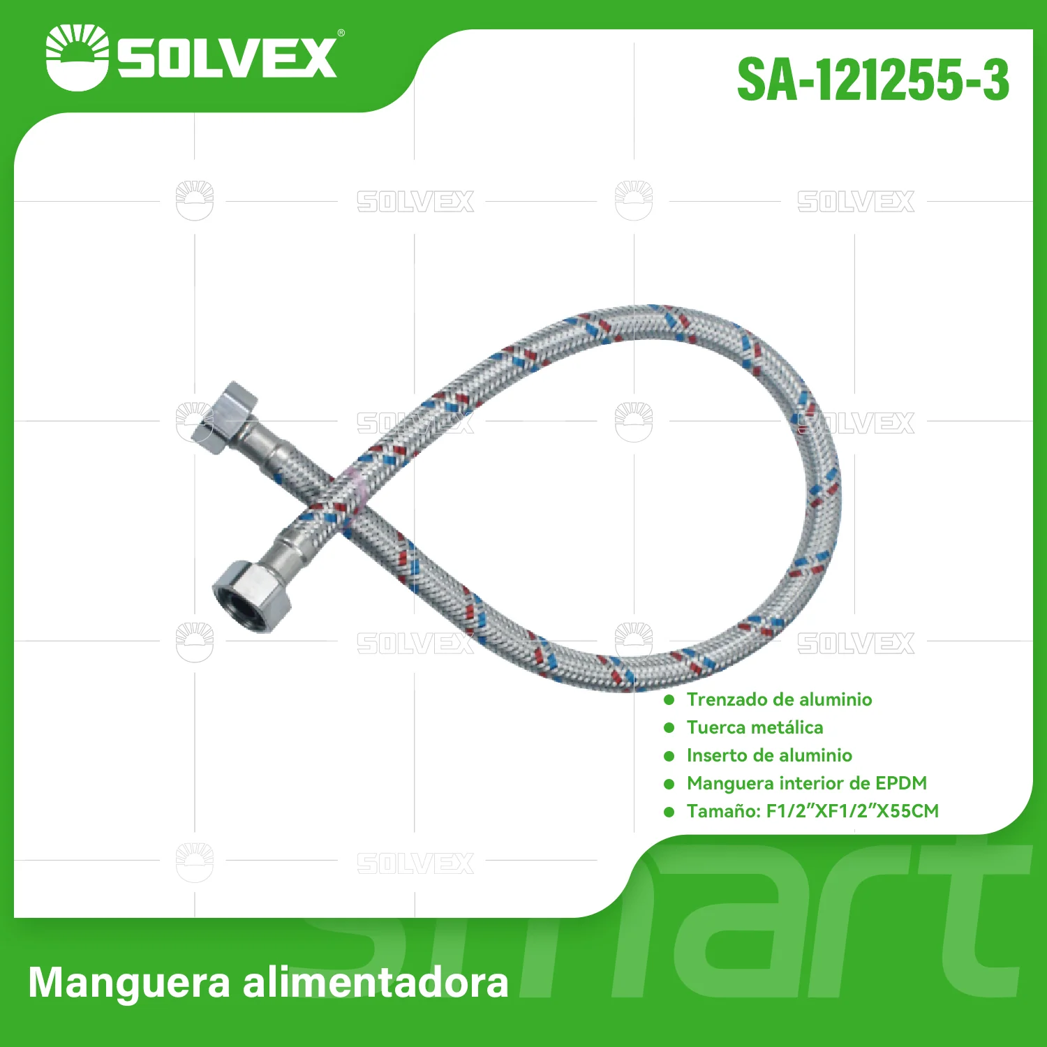 Tubos De Abasto Mangueras Flexibles De Aluminio Trenzado Con Tuercas Metálicas H1/2'' X H1/2''. - Image 3