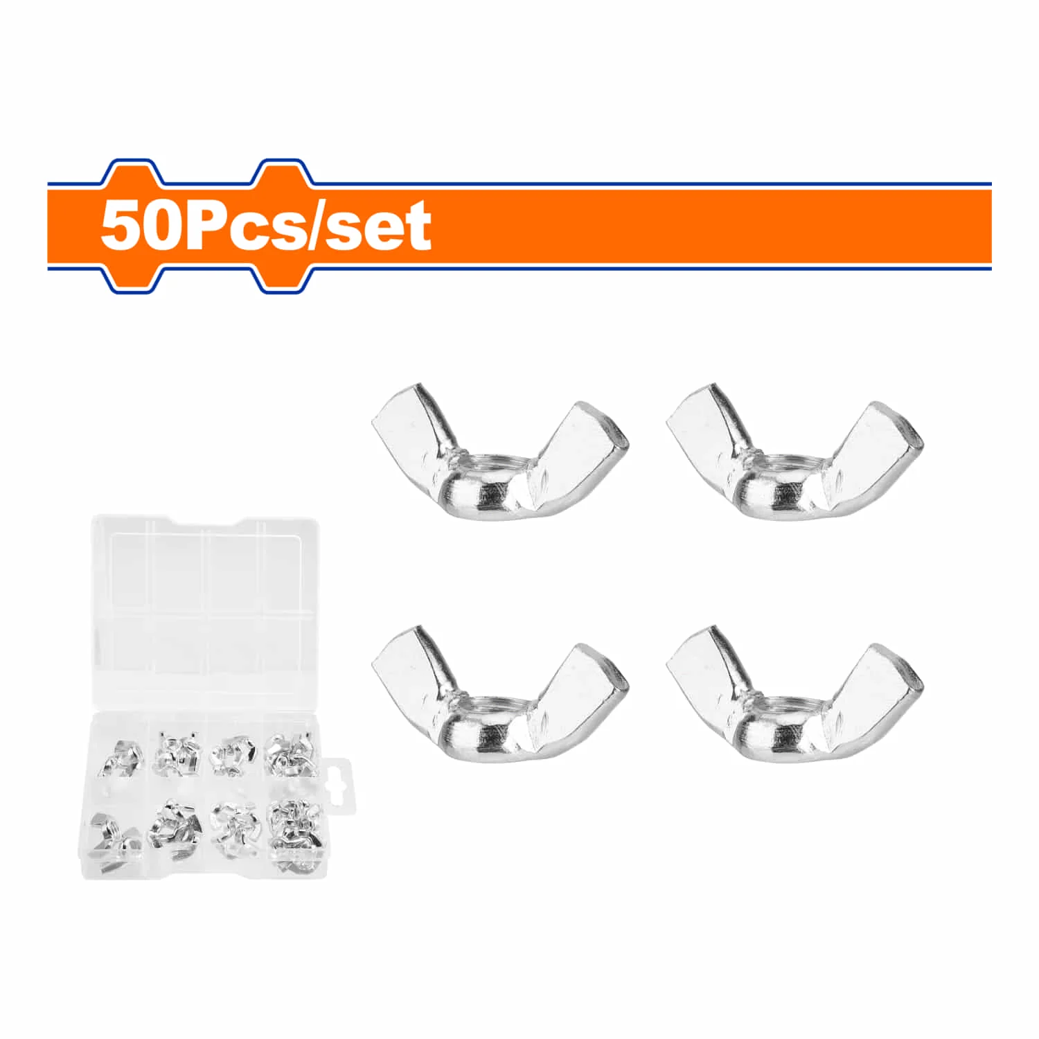 Tuercas De Mariposa M4 (16 Pzas) M5 (12 Pzas) M6 (10 Pzas) M8 (8 Pzas) M10 (4 Pzas). Acero Al Carbono Galvanizado. Set De 50 Piezas. - Image 2